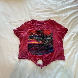 Guess Pink and Red Graphic T-Shirt